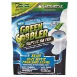 Green Gobbler Septic Saver Septic Treatment Pacs - 6 Month Supply - 6 Pre-Measured Pacs Drop and Flush - Retail: $113.55