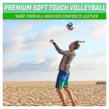 GoSports Soft Touch Recreational Volleyball,Regulation Size for Indoor or Outdoor Play,Includes Ball Pump (Pack of 4)
