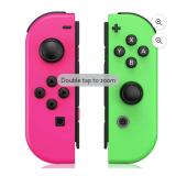 Ababeny Game Controller for Nintendo Switch , Wireless Joystick Game Controller- Gift-Pink Green