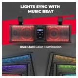 KEMIMOTO UTV Sound Bar 16 Inch SoundBar UTV Sound System SXS Speakers Bluetooth-compatible with Multicolor LED Lighting Compatible with Polaris RZR Can-Am Defender Maverick X3 CFMOTO ZFORCE - Retail: 