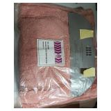 Cotton Solid 2-Piece Burgundy Highly Absorbent Non-Slip Oval Bath Rug Set - Pink