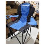 SONGMICS Folding Camping Chair, Supports 551 lb, with Comfortable Sponge Seat, Heavy Duty Structure, Cup Holder, Outdoor Picnic Chair, Blue and Black UGCB06BU