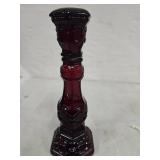 Vintage Avon Ruby Red Cape Cod 1876 Collection Glass candlestick including taper candle