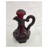 Vintage Avon Ruby Red Cape Cod 1876 Collection Cruet and bowl