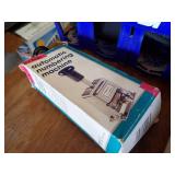 Miscellaneous box - automatic numbering machine, antiques book, 2 cd cases
