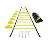 Ultimate Combo Agility Ladder Training Set â Agility Ladder 9 Rungs, 12 Agility Cones & 4 Steel Stakes - Carry Bag