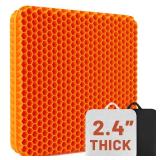 XSIUYU Thickened Gel Seat Cushion for Long Sitting - Back, Hip, Tailbone Pain Relief Cushion - Gel Seat Cushion for Office Chair, Cars - Egg Seat Gel Cushion for Wheelchair Pressure Relief Orange