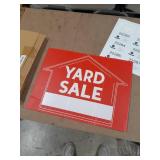 Buryeah Yard Sale Feather Flag Signs Set, 1 Pack 7ft Yard Sale Banner with Pole Kit, 3 Pack Double Sided Yard Sale Signs with Stakes, 150 Count Large Item Pricing Stickers(Red)