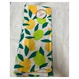 Set of 2 Dish Towels Lemon/Limes and Green/White Checkered