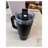 TaroKitc 40 oz Tumbler with Handle | Stainless Steel Insulated Travel Mug Iced Coffee Cup with Lids and Straw | Keeps Drinks Cold for 34 Hours | Dishwasher Safe, BPA Free | BLACK