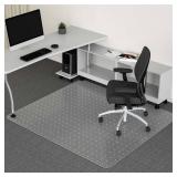 Naturei Office Chair Mat for Carpeted Floor, 45 x 53 Large Floor Protector Mat, Easy Glide Rolling Plastic Floor Mat, Desk Floor Mat for Home, Office (Rectangle)