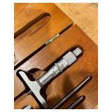 Vintage Craftsman USA D.J. Depth Gage Micrometer w/ Wooden Case