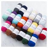 La Mia 20 Skein 100% Mercerized Cotton Mini Yarn for Knitting and Crochet, Total 17.6 Oz Each 0.88 Oz (25g) / 73.2 Yrds (67m), Yarnweight: 3 DK, Assorted Colors Yarn