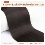 FLUFYMOOZ ponytail extension, 26 Inch Long Straight Drawstring Ponytail Hairpieces Fake Pony Tails Natural Soft Clip in Hair Extension ponytail for Women (Black Brown)