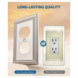 DEWENWILS 4-Pack Duplex Wall Plate, Metal Wall Outlet Cover for Receptacle, Light Switch, Brushed Nickel