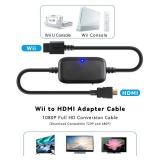 Wii to HDMI Adapter Cable [1080P/720P] Wii HDMI Picture Quality Upscaler Resolution Enhancer Wii 2 HDMI Converter Supports All Display Modes Compatible with Wii/Wii U Console (6.56FT, Plug & Play)