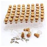 QXcom 60 Pcs 0.5ml Mini Small Bottles Vials Clear Glass Bottles Tiny Jars with Cork Stoppers Bottle Miniature Glass Bottle Gift DIY Decoration Empty Little Bottle Eye Screw for Arts Crafts Party Favor