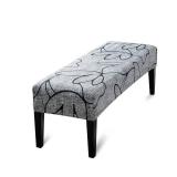 Liykimt Stretch Dining Bench Cover,Bench Slipcover Anti-Dust Removable Washable Upholstered Rectangle Bench Seat Protector Cover for Ding Room,Living Room,Bedroom,Kitchen(Gray Black)