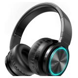 Picun B12 Wireless Headphones,HD Stereo Sound Over Ear with Built-in Microphones, Deep Bass 20 Hours Playtime, Fast Charge Bluetooth 5.2 Headset for Adults, School, Travel, Black
