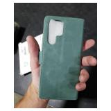 SUANPOT for Samsung Galaxy S22 Ultra with RFID Blocking Leather Wallet case Credit Card Holder,Flip Folio Book Phone case Shockproof Cover Women Men for Samsung S22 Ultra case Wallet Sea Green