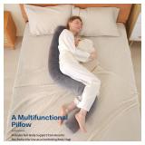 Huloo Sleep Long Body Pillow for Adults,Full Body Pillow with Velvet Pillowcase,Round Bolster Pillow for Sleeping,Hug Pillow(Gray,75Ã6 inch)