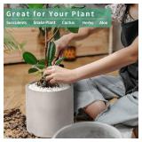 Mozing Cement Plant Pots Indoor - 8.2 inch Concrete Planter Pot for Planting - Modern Stone Clay Flower Pot with Drainage Hole for Garden, Home, Office Decor, Grey