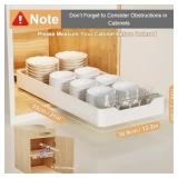 QUSEHA Pull Out Cabinet Organizer Fixed with Adhesive Nano Film, Heavy Duty Slide Out Pantry Shelves, Sliding Drawer Pantry Shelf for Kitchen, Living Room, Home,12.2" W x 20.8" D x 2.75" H