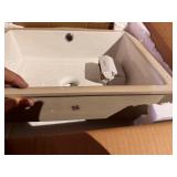 New Amashen 17" Undermount Bathroom Sink Rectangle, Small Ceramic Under Counter Vanity Sink with Overflow, White