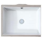 New Amashen 17" Undermount Bathroom Sink Rectangle, Small Ceramic Under Counter Vanity Sink with Overflow, White