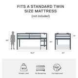 New DHP Milton Junior Twin Loft Bed, Grey DA8377-GR