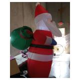 8 FT Christmas Inflatable Santa Claus Outdoor Decorations, Blow Up Santa Claus with Gifts Bag, Giant Santa Carrying Present Sack, Built-in LED Light, Xmas Outside Decor for Front Back Yard Garden Lawn