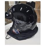 VCAN V85C 3/4 Open Face Motorcycle Helmet DOT Approved (Gloss Black, X-Small)
