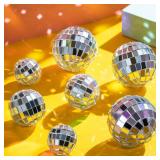 Multipcs Cake Topper Disco Balls, Various Sizes Disco 4D Ball Cake Decorations, Disco 4D Balls for Cake, Disco 4D Ball Centerpiece Decor 70s Disco Themed Cake Toppers for Birthday