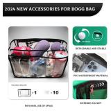 FIHCH Clear Beach Bag Organizer Original Accessories for Bogg Bag X Large Storage Bag Suitable for BOGG BAG Organizing Your Bag and Divide Space,Transparent & Black