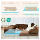 Comfort Expression Cooling Dog Bed for Extra Large Dogs, Orthopedic Memory Foam Dog Bed, XL Dog Bed with Removable Cover, Waterproof Pet Bed Large with Bolster(X-large,Khaki Brown)