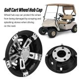 Cart Hub, 4Pcs 8in Cart Wheel Cover Hub, Cart Hubcaps, Compatible with E Z, Club Car Cart, Black