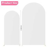 Putros Wedding Arch Cover 7.2FT, 6FT White Spandex Fitted Arch Cover Set of 2 for Round Top Chiara Backdrop Stand Covers for Wedding Birthday Party Decoration
