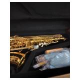 Eastar Professional Alto Saxophone E Flat Alto Saxophone Eb Saxophone Gold With Cleaning Cloth, Carrying Case, Mouthpiece, Neck Strap, Reeds and Stand, Alto Saxophone Full Kit, AS - Retail: $390.7