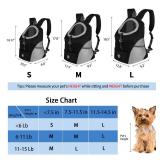 Pet Dog Carrier Backpack Puppy Carrier Front Pack for Small Medium Dogs Travel Back Pack with Safety Reflective Strips for Travel Hiking Cycling Outdoor Dogs Cats- Breathable & Adjustable