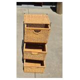 3 Drawer wicker organizer 15" W x 13" D x 33" H