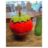 Vintage strawberry cookie jar