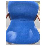 Blue lowenstein Wood & padded chair