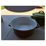 Green stacking cooking pots