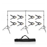 EMART Photo Video Studio 20 ft Wide 10 ft Tall Adjustable Heavy Duty Photography Backdrop Stand, Background Support System Kit with 3 Stands, 8 Spring Clamps, 1 Carrying Bag (Retail $116.99)