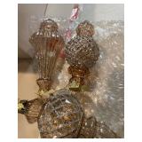 Melrose Glittered Harlequin Glass Finial Christmas Ornaments - 6.25" - Brown - 6ct (Retail $37.25)