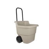 Suncast 15 Gallon Resin Rolling Lawn and Utility Cart with Retractable Handle