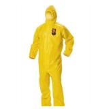 Home Kleenguard A70 Liquid and Particle Protection Disposable Yellow Coveralls, Zipper Front with Elastic Wrist, Ankles and Hood (12 Per Case)