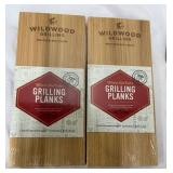 2 Grilling Planks and 2 Packs of 100 ct 12â Bamboo Skewers