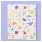 Set of 26 Pocket Folders with Flocked Texture Geometric 80s Print and Friends Make Everything Okay Portfolios