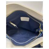 Used Charming Charlie White and Blue Leather Purse